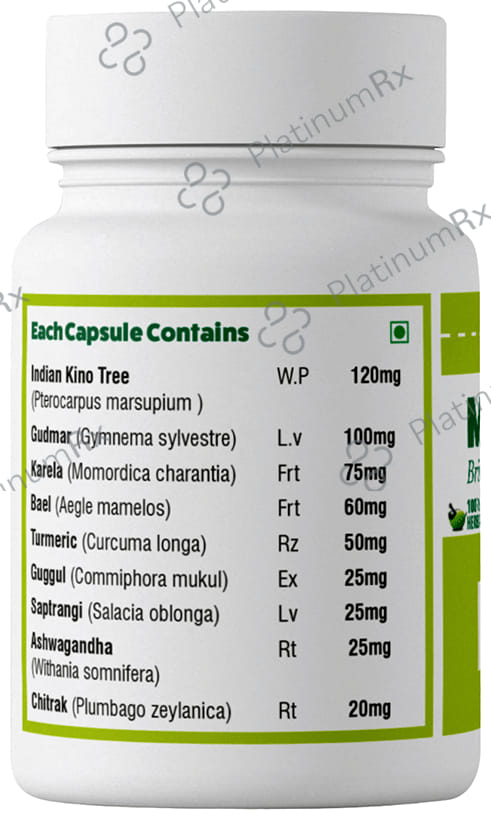 Cureayu Madhumeh Har Ayurvedic Capsule - Enriched with Karela, Guggul & Ashwagandha - Control Blood Sugar -100 % Herbal