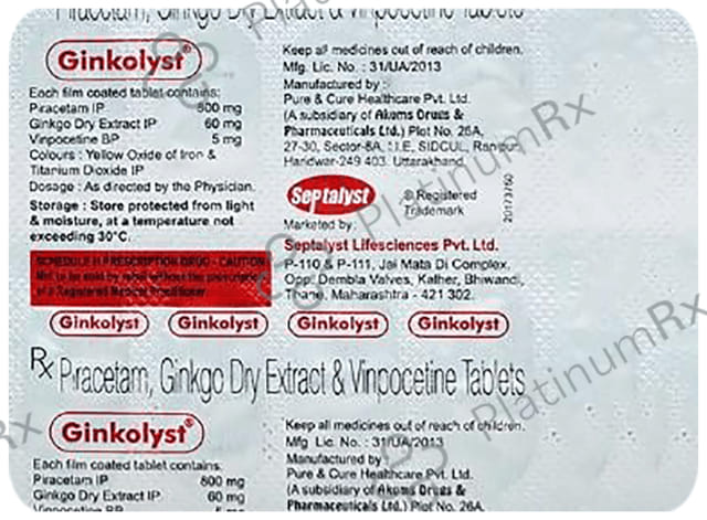 Ginkolyst 60/800/5mg Tablet 10s