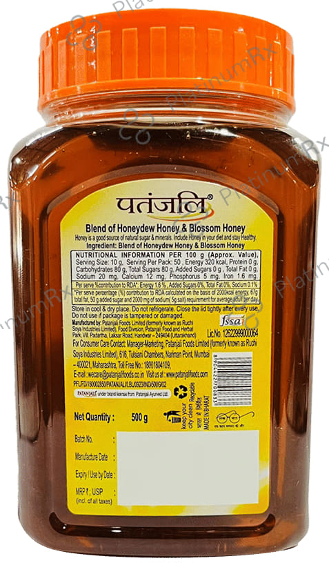 Patanjali Honey No Added Sugar 500gm