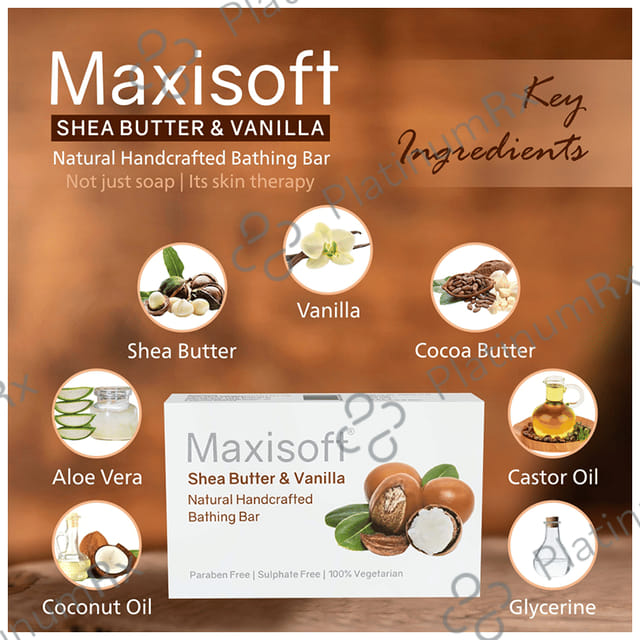 Maxisoft Shea Butter & Vanilla Bathing Bar (75gm Each) 3 units