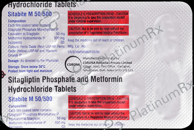 Sitabite M 50/500mg Tablet 10s
