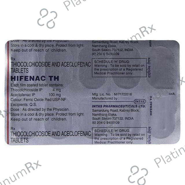 Hifenac TH 100/4mg Tablet 10s