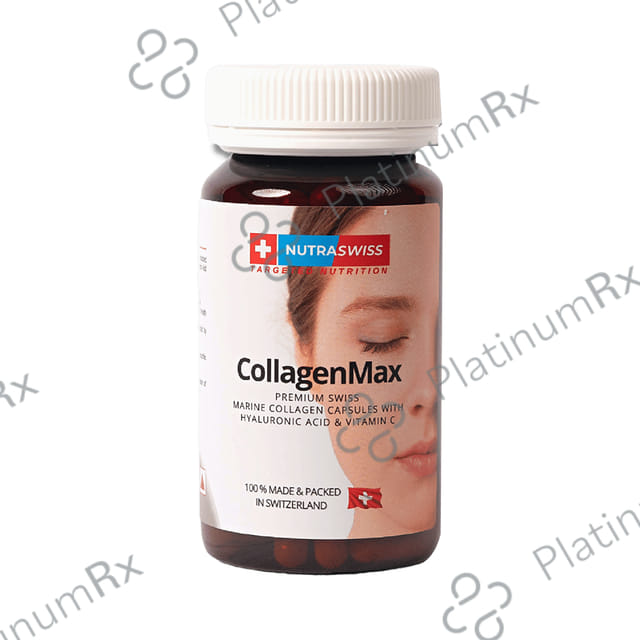 Nutraswiss CollagenMax with Hyaluronic Acid & Vitamin C for Hair, Skin, Nails & Joints - Capsule