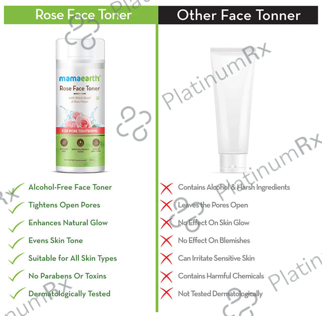 Mamaearth Rose Face Toner - Alcohol-Free - For All Skin Types