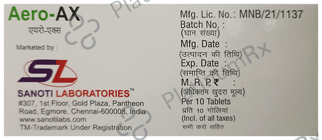 Aero AX 75/5/10mg Tablet SR 10s