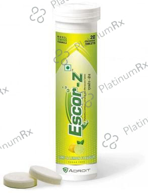 Escor Z with Zinc 100/10mg Flavour Lime & Lemon Effervescent Tablet 20s