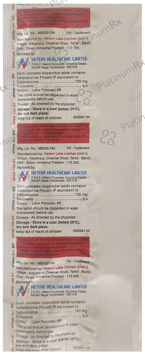 Opox DT 100mg Tablet 10s