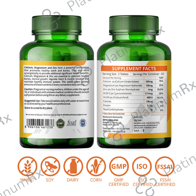 Divya Himalayan Premium Calcium Tablet 60s