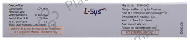 L Sys 1% Cream 10gm