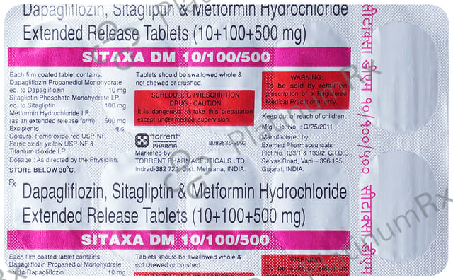 Sitaxa DM 10/500/100mg Tablet ER 10s