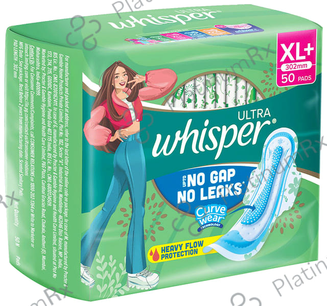 Whisper Ultra Clean Hygiene Comfort Sanitary Pads - Size XL+ 50 pads