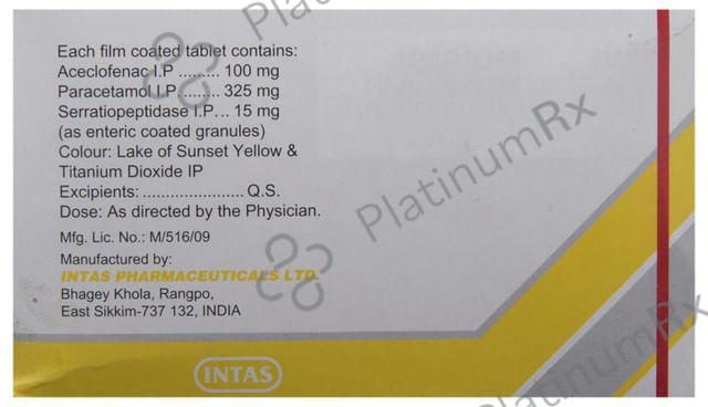 Hifenac D 100/325/15mg Tablet 10s