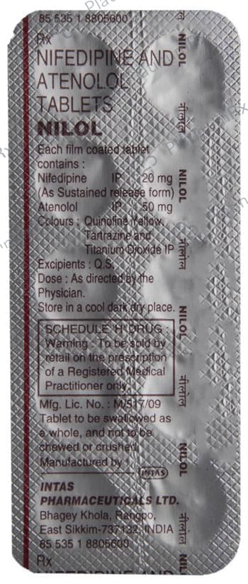 Nilol 50/20mg Tablet SR 10s