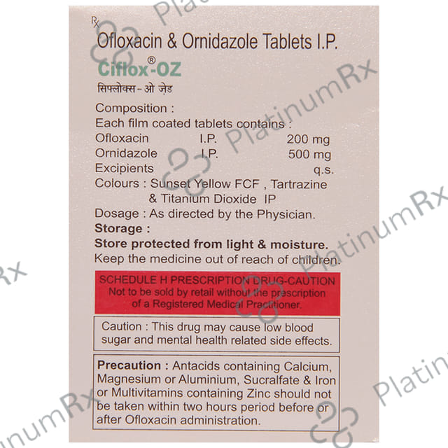 Ciflox OZ 200/500mg Tablet 10s