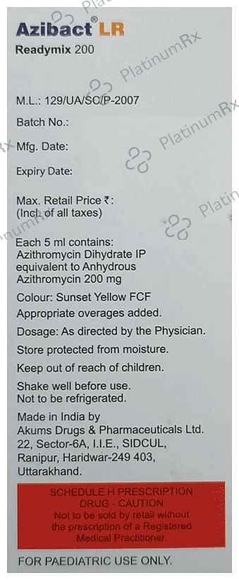 Azibact LR 200mg Readymix 30ml