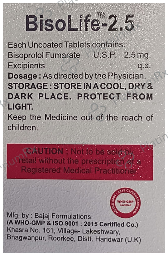 Bisolife 2.5mg Tablet 10s