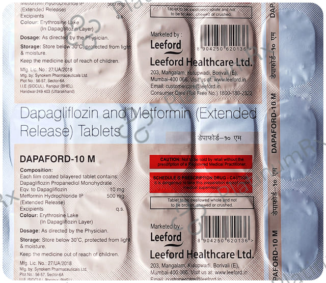 Dapaford M 10/500mg Tablet ER 15s