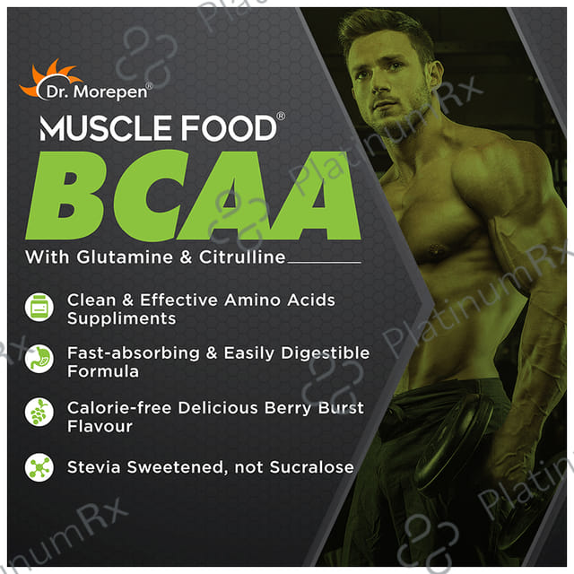 Dr. Morepen Muscle Food BCCA for Lean Muscles, Performance & Strength - Flavour Pineapple Play