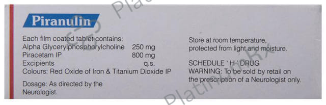 Piranulin 250/800mg Tablet 10s