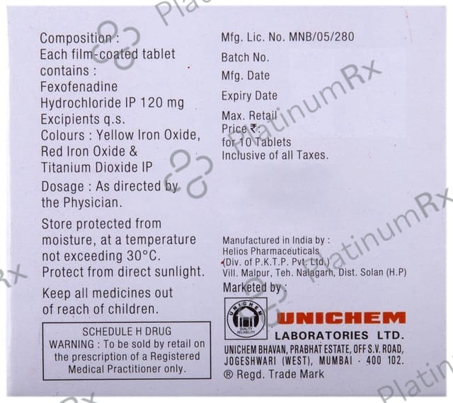 Allerfex 120mg Tablet 10s