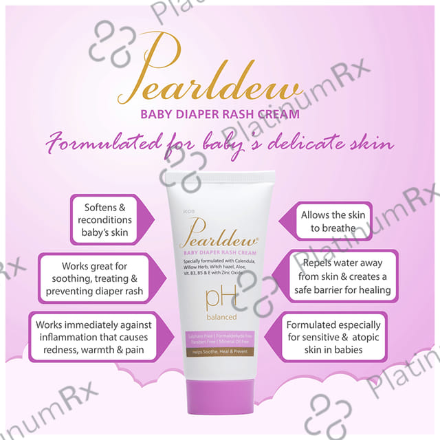 Pearldew pH Balanced Baby Diaper Rash (50gm Each) 1 Tube