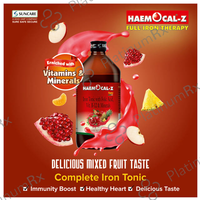 Haemocal Z Syrup Mixed Fruit 450ml
