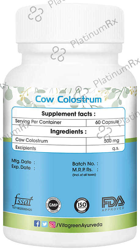 Vitagreen Cow Colostrum 500mg Capsule