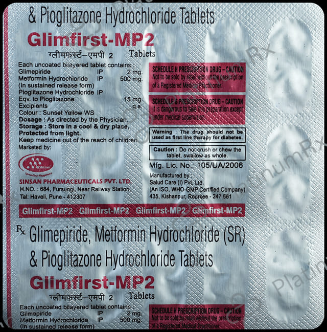 Glimfirst MP 2/500/15mg Tablet SR 15s