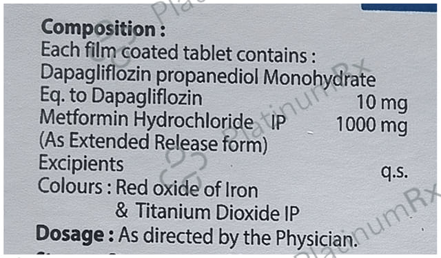 Dapaglanz M 10/1000mg Tablet ER 10s
