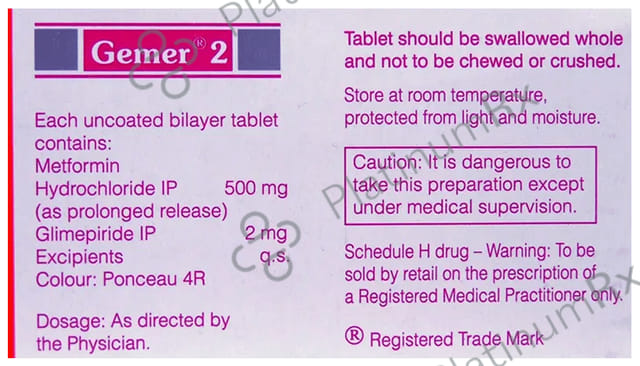 Gemer 2/500mg Tablet PR 15s