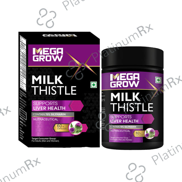 Megagrow Milk Thistle Capsule Support Liver Health & Boost Immunity with Natural Silymarin Extract