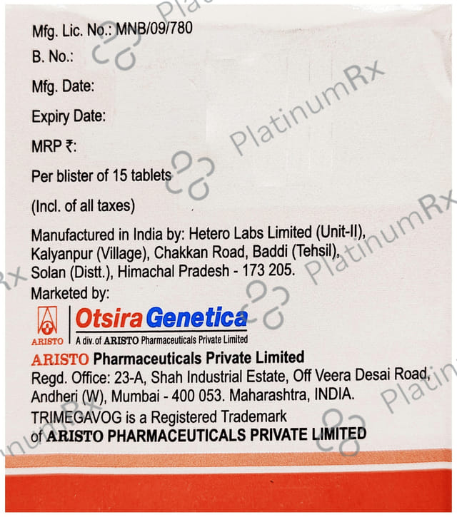 Trimegavog 1/500/0.2mg Tablet SR 15s