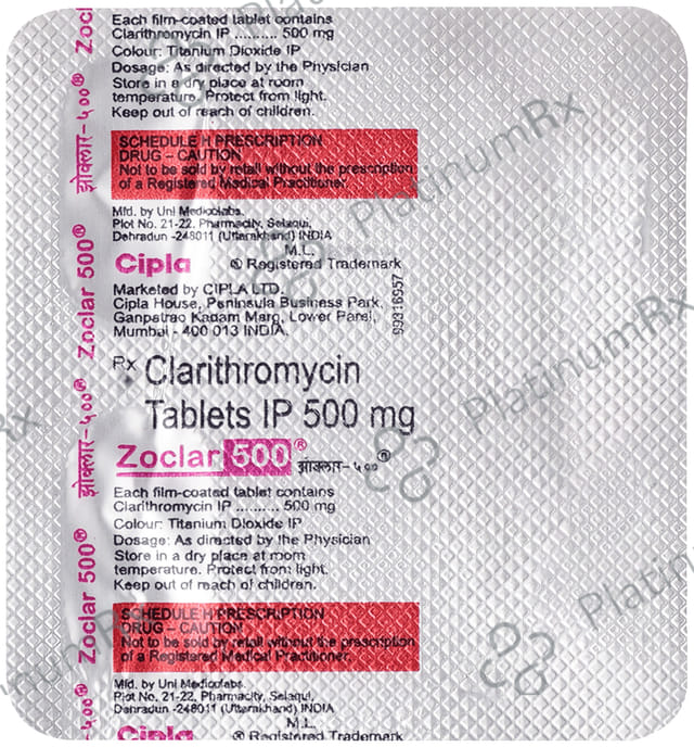 Zoclar 500mg Tablet 4s
