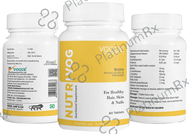 Vogue Wellness Nutrivog Biotin 10000mcg Tablet