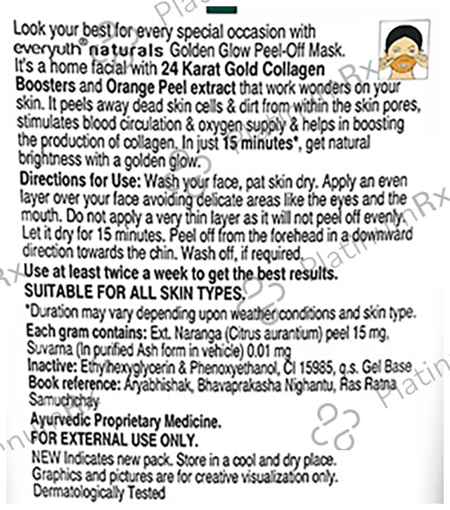 Everyuth Naturals Golden Glow Peel-Off Mask 50 Face Mask
