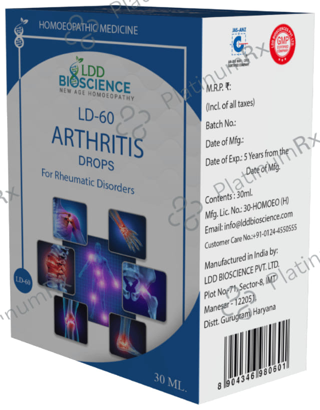 LDD Bioscience LD-60 Arthritis Drops For Rheumatic Disorder (30ml Each)