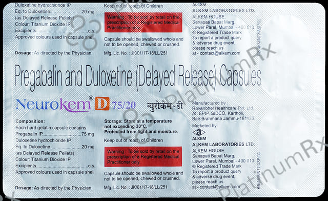 Neurokem D 75mg/20mg Capsule