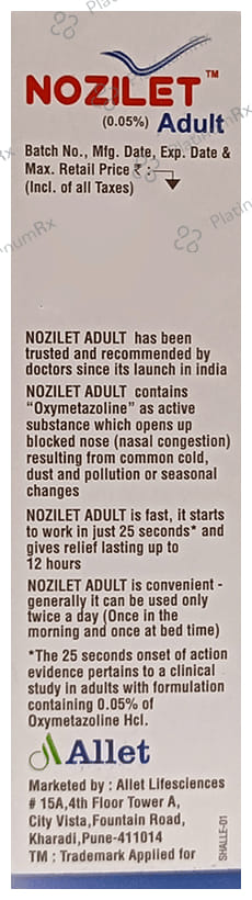 Nozilet Adult Nasal Solution 10ml