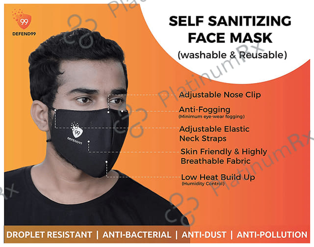 Defend99 Self Sanitizing 99% Filtration Reusable Mask Assorted