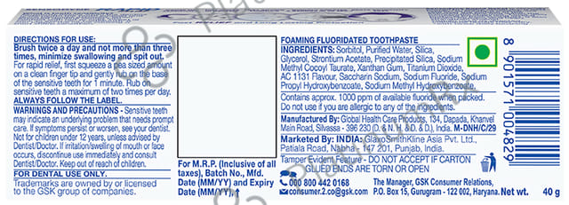 Sensodyne Rapid Relief Sensitive Toothpaste 40gm