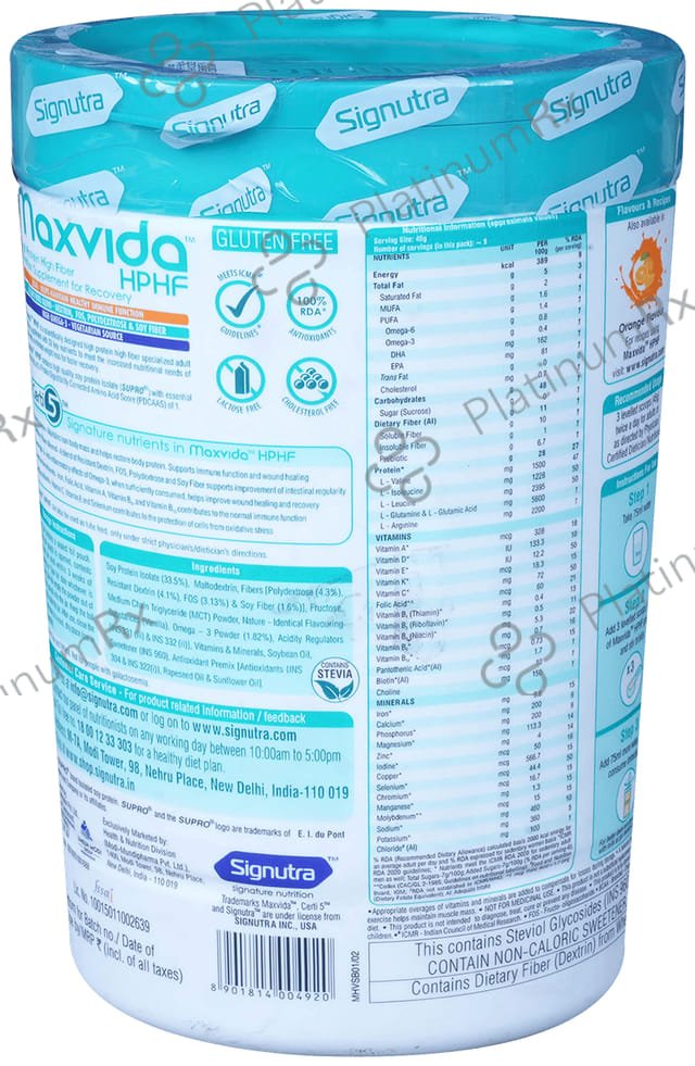 Maxvida HPHF Vanilla Flavour Powder 400gm