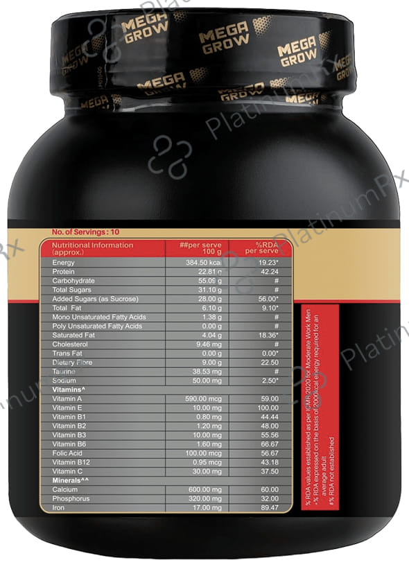 Megagrow Mass Gainer Powder with Shaker Banana