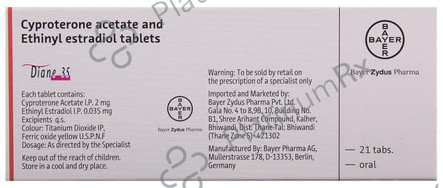Diane 35 2/0.035mg Tablet 21s