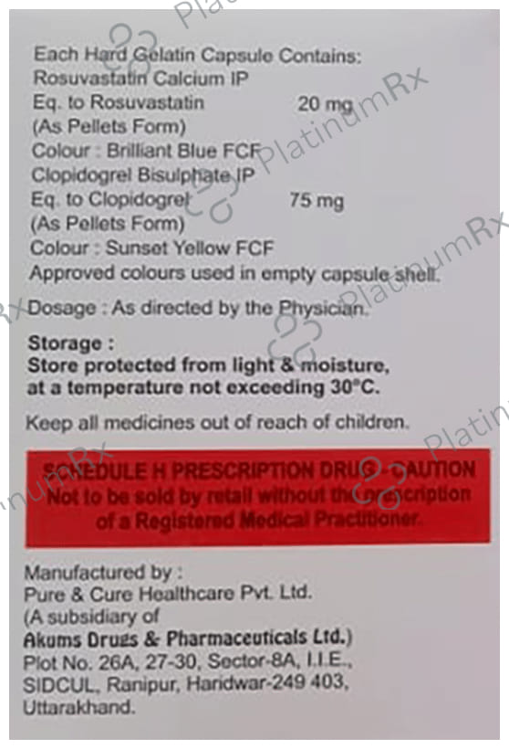 Rosycap CV 20/75mg Capsule 15s