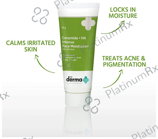 The Derma Co Ceramide+HA (Hyaluronic Acid) Intense Face Moisturizer - For Dry Skin