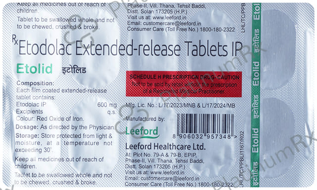 Etolid 600mg Tablet ER 10s