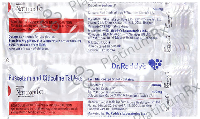 Nootropil C 500/800mg Tablet 10s