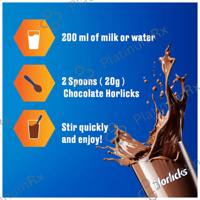 Horlicks Drink with Vitamin C, D & Zinc - For Bones & Metabolism - Flavour Chocolate Delight 500 gm