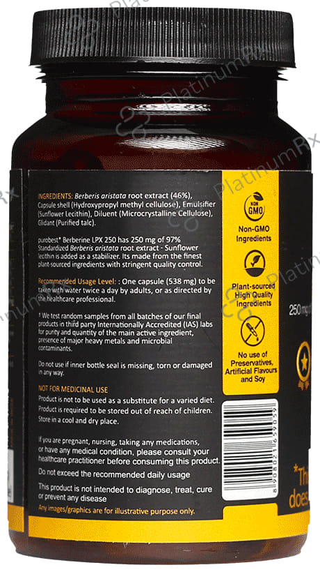 Purobest Berberine LPX 250 Capsule