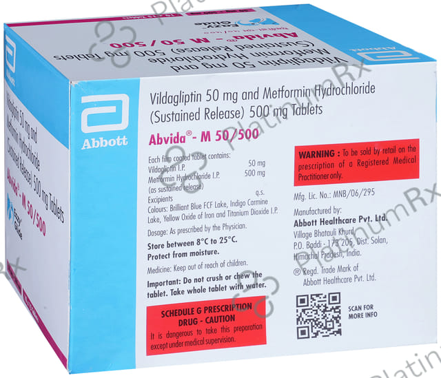 Abvida M 50/500mg Eazy Glide Tablet SR 15s